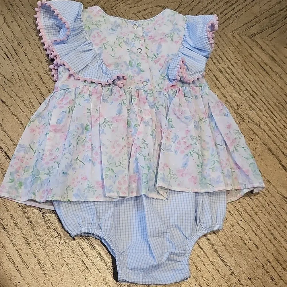 Pippa & Julie Pastel Floral Onesie 12 Months NWOT